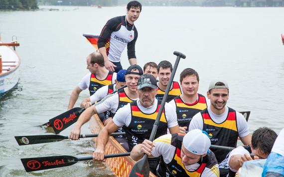身材健硕的德国队队员大多都曾是独木舟运动员